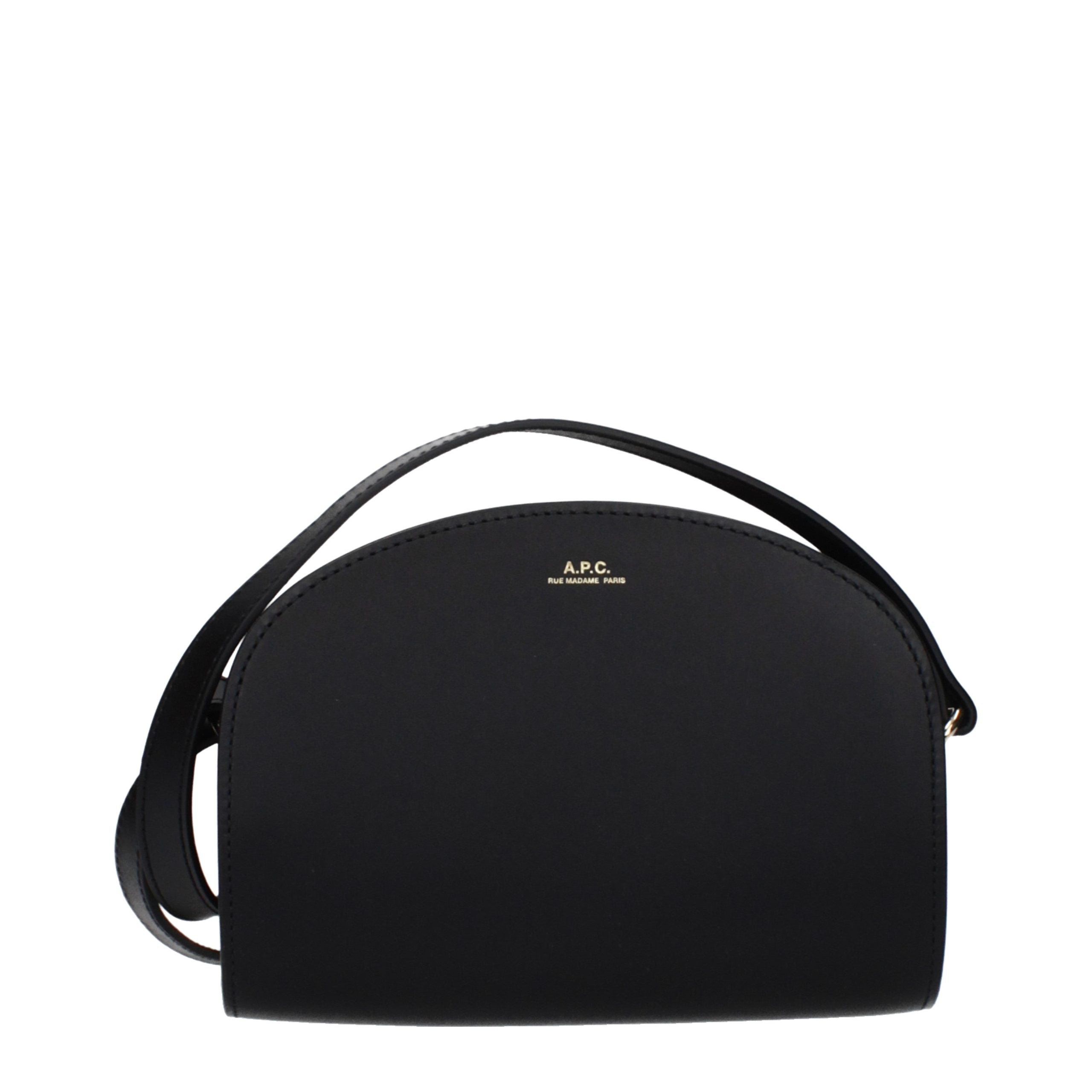 A.P.C. Black Leather Crossbody Bag