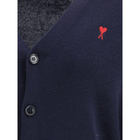 Ami Paris Blue Wool Cardigan