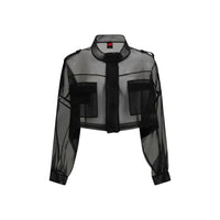 PINKO Black Silk Coat