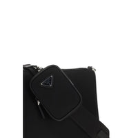 Prada Black Calf Leather Bos Taurus Shoulder Bag