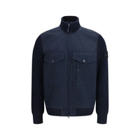 Stone Island Blue Cotton Coat