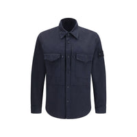 Stone Island Blue Cotton Jackets And Coat