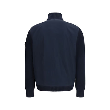 Stone Island Blue Cotton Coat