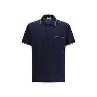 Ferragamo Blue Cotton Polo Shirt