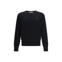 Ami Paris Black Merino Wool Sweatshirt
