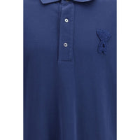 Ami Paris Blue Cotton Polo Shirt