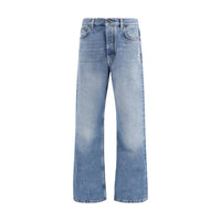 Off-White Blue Cotton Relaxed Fit Jeans