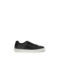 Ferragamo Black Calf Leather Bos Taurus Low Top Sneakers