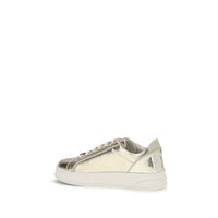 PINKO Gold Calf Leather Bos Taurus Platform Sneakers