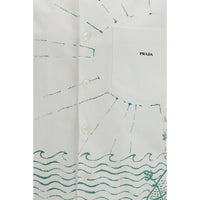 Prada White Cotton Pattern Shirt