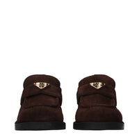 Prada Brown Leather Slip-On Loafers