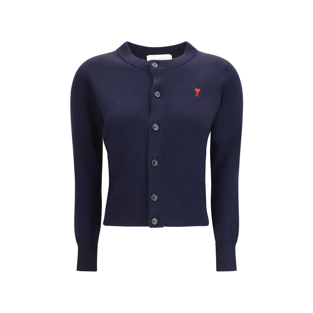 Ami Paris Blue Wool Cardigan