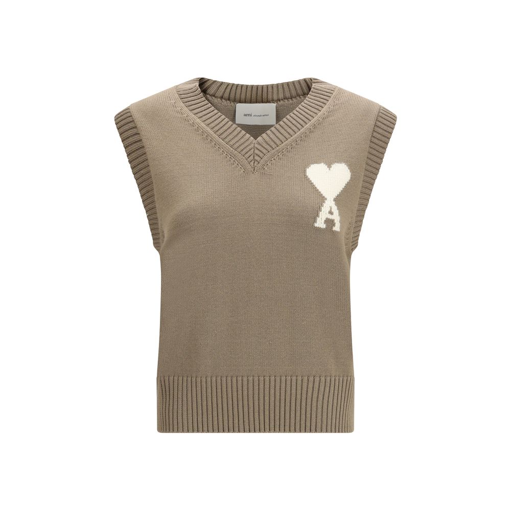 Ami Paris Beige Fleece Wool Sweatshirt
