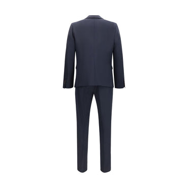 Dsquared² Blue Fleece Wool Two-Piece Suit