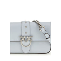 PINKO Blue Calf Leather Bos Taurus Shoulder Bag
