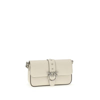 PINKO White Calf Leather Bos Taurus Shoulder Bag