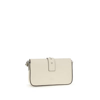 PINKO White Calf Leather Bos Taurus Shoulder Bag