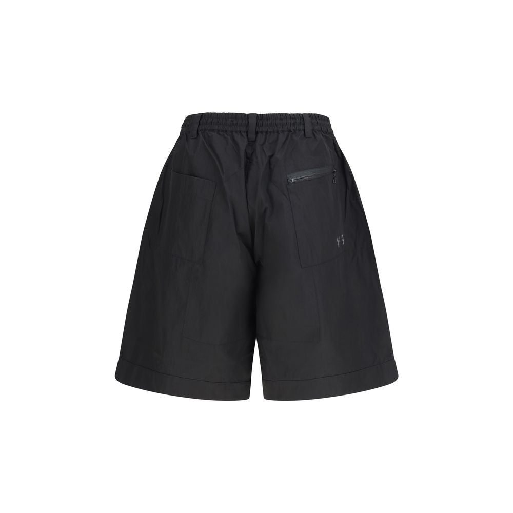 Y-3 Black Cotton Bermuda Shorts