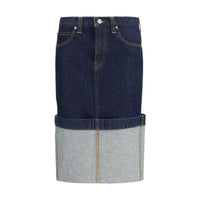 Khaite Blue Denim Skirt