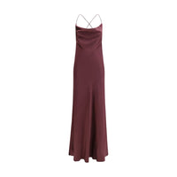 PINKO Bordeaux Marabou Casual Dress