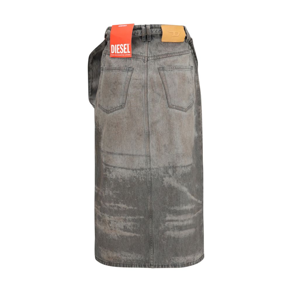 Diesel Gray Lyocell Midi Skirt