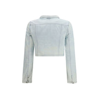 Diesel Blue Cotton Biker Jacket