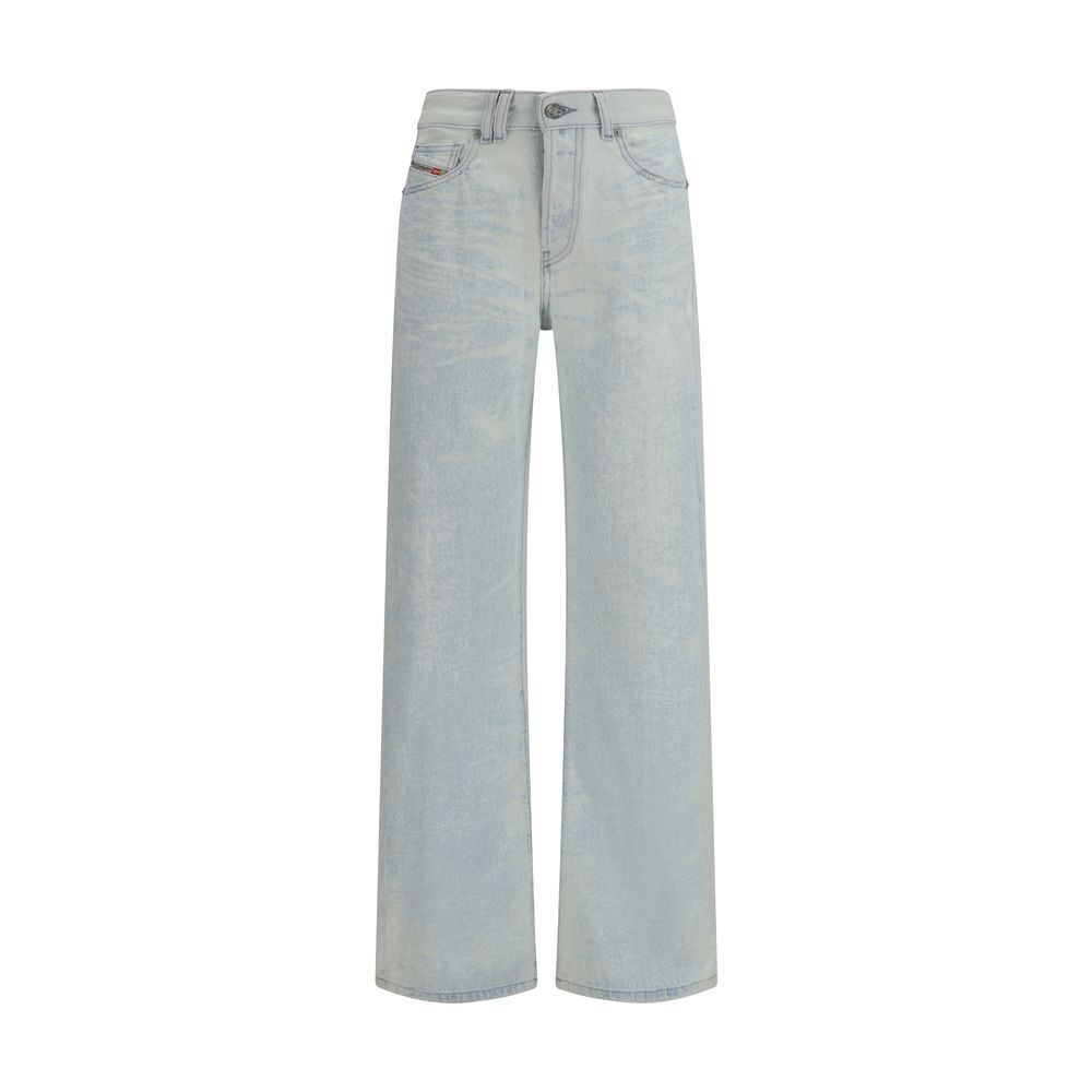 Diesel Blue Cotton Straight-Leg Jeans