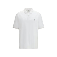Brunello Cucinelli White Cotton Polo Shirt