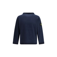 Stone Island Blue Cotton Sweatshirt