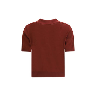 Burberry Bordeaux Wool Polo Shirt