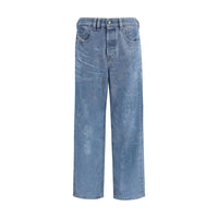Diesel Blue Cotton Straight-Leg Jeans