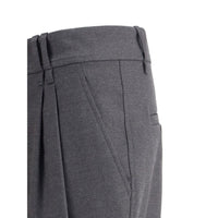 Brunello Cucinelli Bicolor Fleece Wool Casual Pants