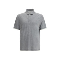 Brunello Cucinelli Gray Cotton Polo Shirt