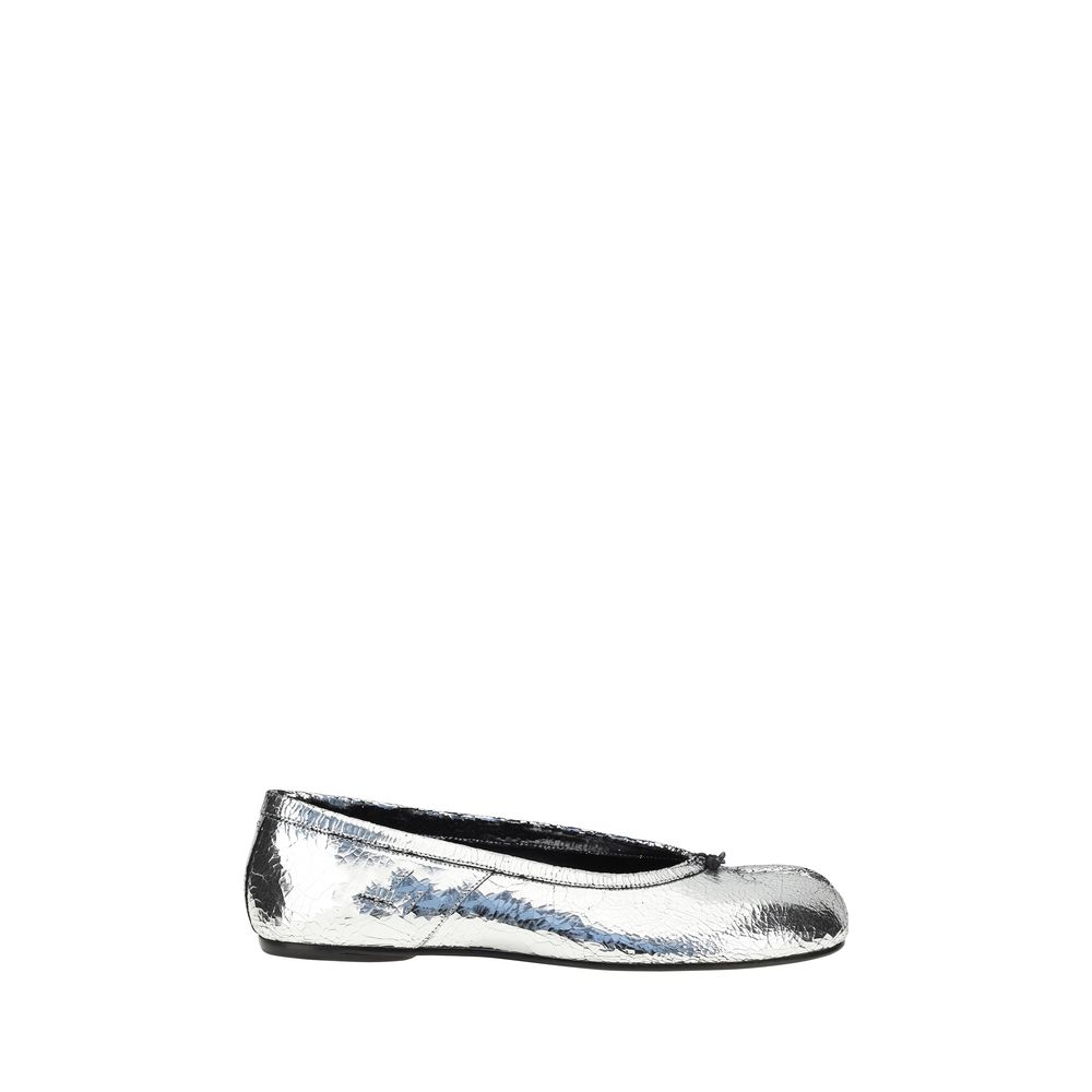 Maison Margiela Silver Calf Leather Bos Taurus Ballet Flats