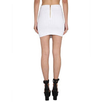 Balmain White Polyester Mini Skirt