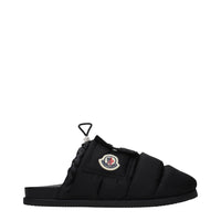 Moncler Black Fabric Slippers
