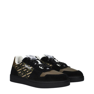 Versace Green Fabric Low Top Sneakers