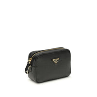 Prada Black Calf Leather Bos Taurus Shoulder Bag