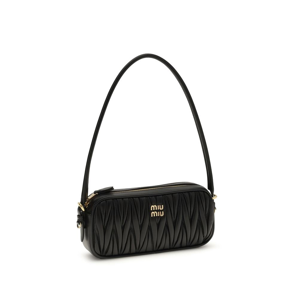 Miu Miu Black Calf Leather Bos Taurus Shoulder Bag