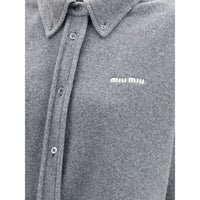 Miu Miu Gray Polyester Shirt