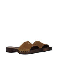 Miu Miu Brown Leather Slippers