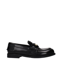 Miu Miu Black Leather Slip-On Loafers