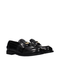 Miu Miu Black Leather Slip-On Loafers
