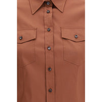 Brunello Cucinelli Brown Cotton Blouse