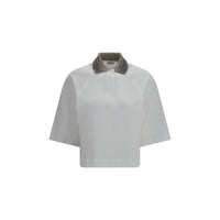Brunello Cucinelli White Cotton Polo Shirt