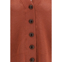 Brunello Cucinelli Orange Cashmere Cardigan