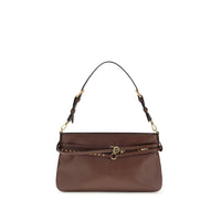 PINKO Brown Calf Leather Bos Taurus Shoulder Bag