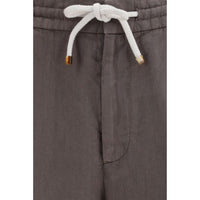 Brunello Cucinelli Gray Linen Casual Pants