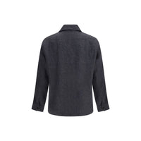 Brunello Cucinelli Gray Linen Pattern Shirt