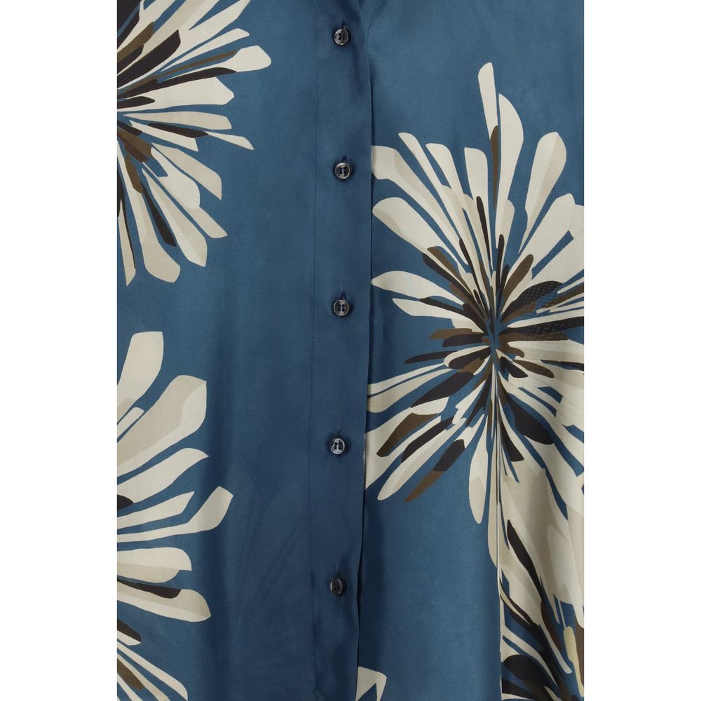 Brunello Cucinelli Multicolor Silk Pattern Shirt